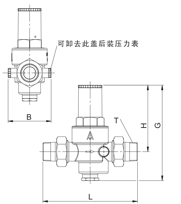 745黃銅可調式減壓閥Y22X-16T