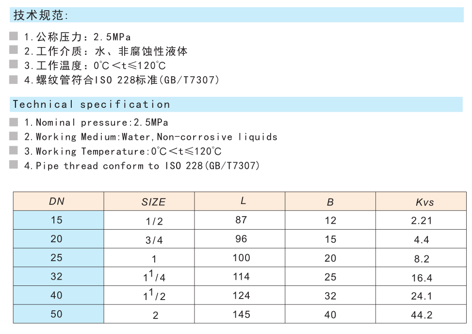 2560黃銅雙位調節平衡閥 SP15F-25T